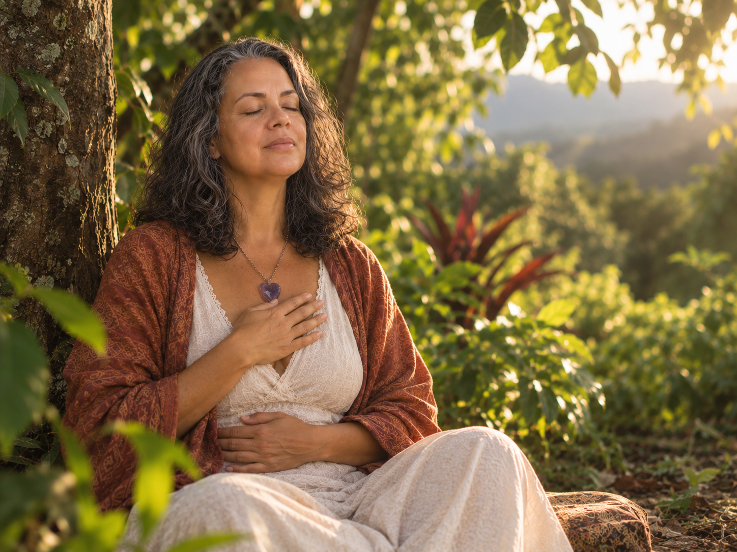Ana Lúcia em momento de presença junto à natureza
